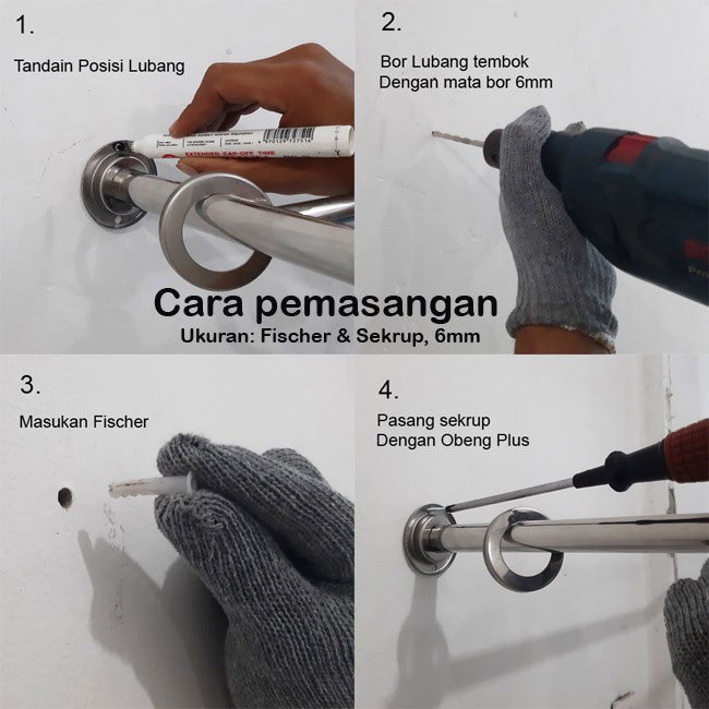 Gantungan super kuat Stainless Steel, 100cm