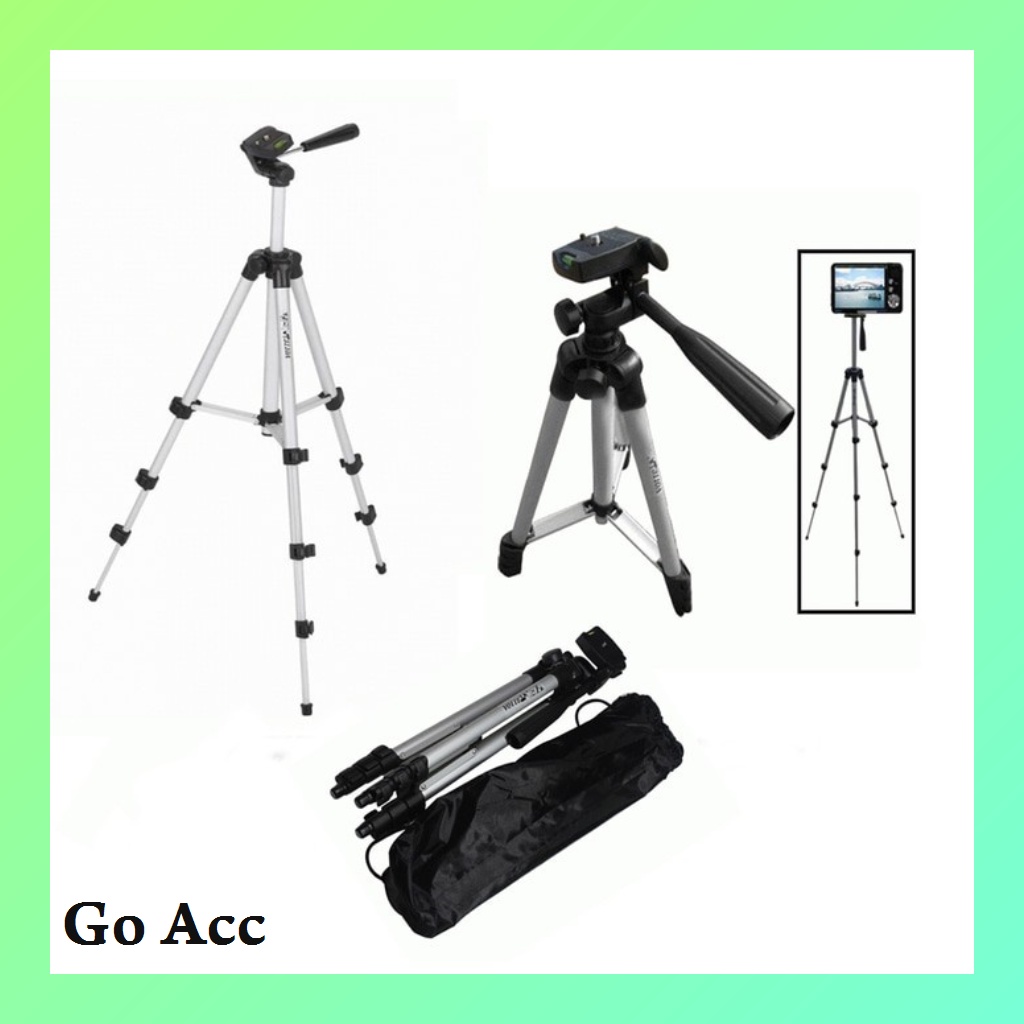 Tripod 1.3 meter 3 way Aluminium kaki penyangga Holder U