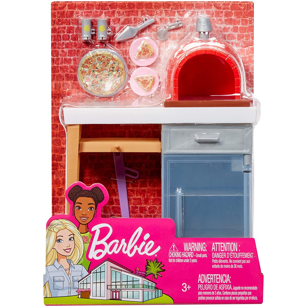 MATTEL - Barbie Brick Oven Pizza Outdoor Furniture Playset