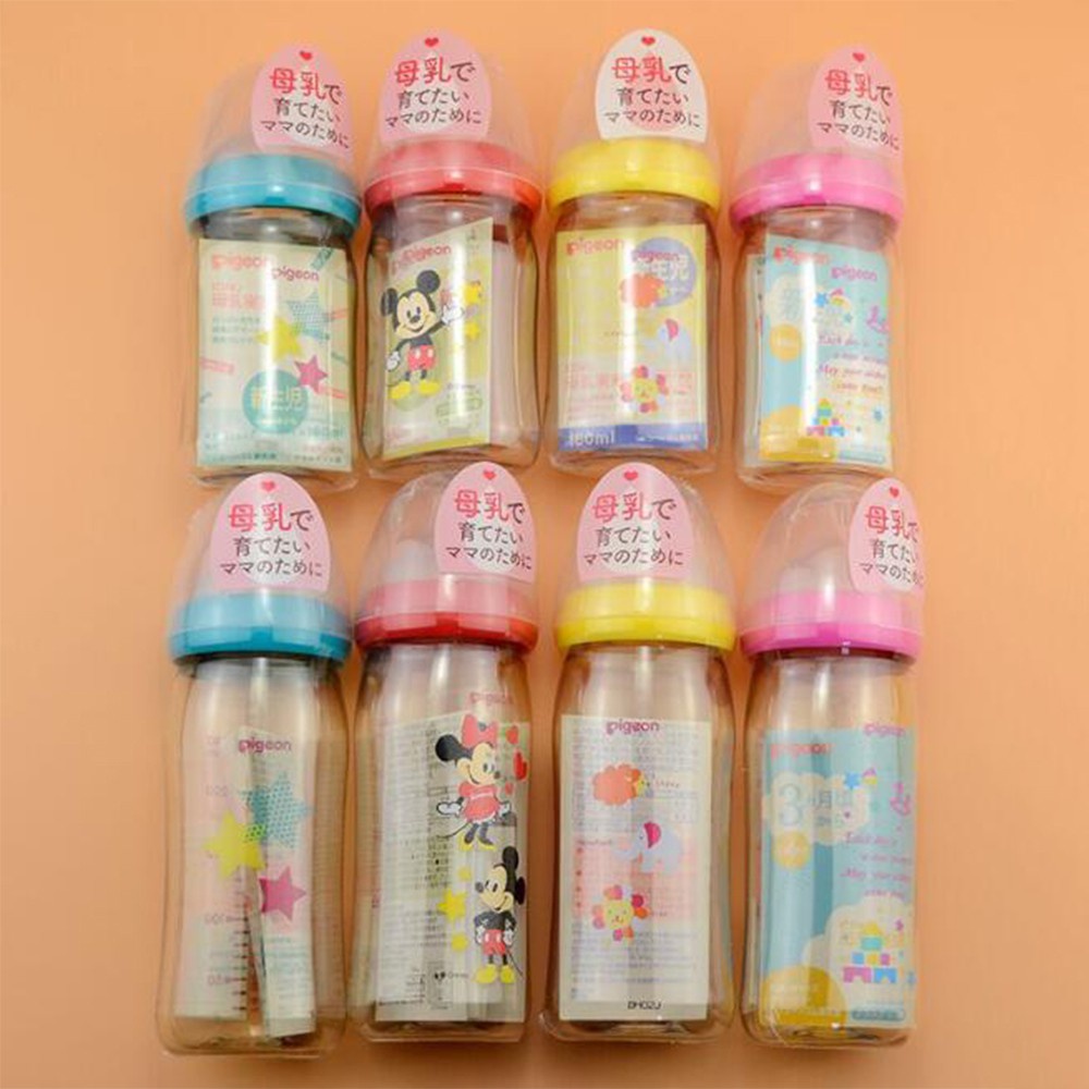 Pigeon Botol Susu Bayi wide neck Motif Mickey Mouse Ukuran 160 / 240 / 330ml Leher Lebar Bahan PPSU Untuk Bayi