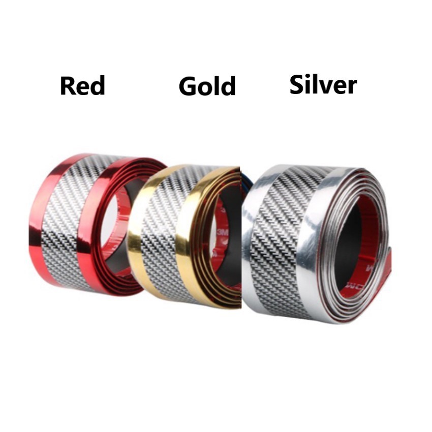 List Metal Carbon 5D Lebar 7cm x 3m | Stiker Lip Lis Bumper Sill Plate