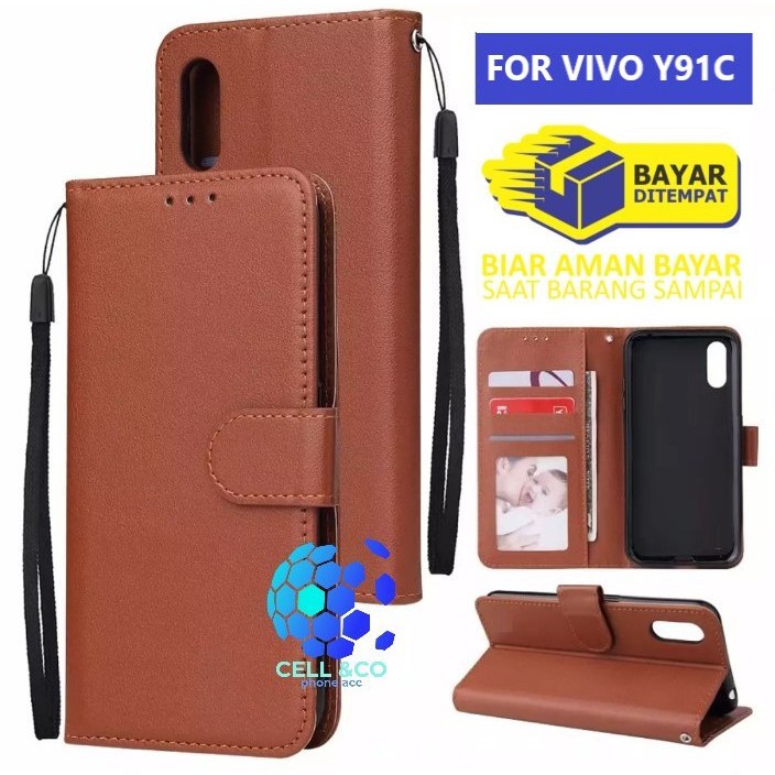 Flip cover VIVO Y91C Flip case buka tutup kesing hp casing flip case leather wallet