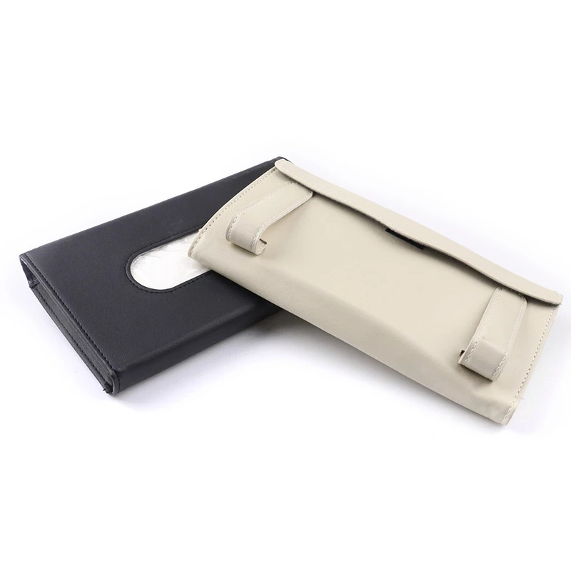 【Ready Stock】Tempat Tisu Mobil / Kotak Tissue Gantung Car Sun Visor Jepit PU Leather Wadah Tisu Mobil
