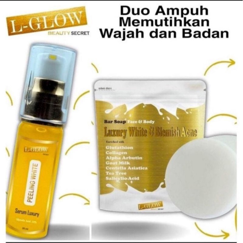LGLOW SERUM LUXURY PEELING WHITE BAR SOAP WHITE BLEMISH