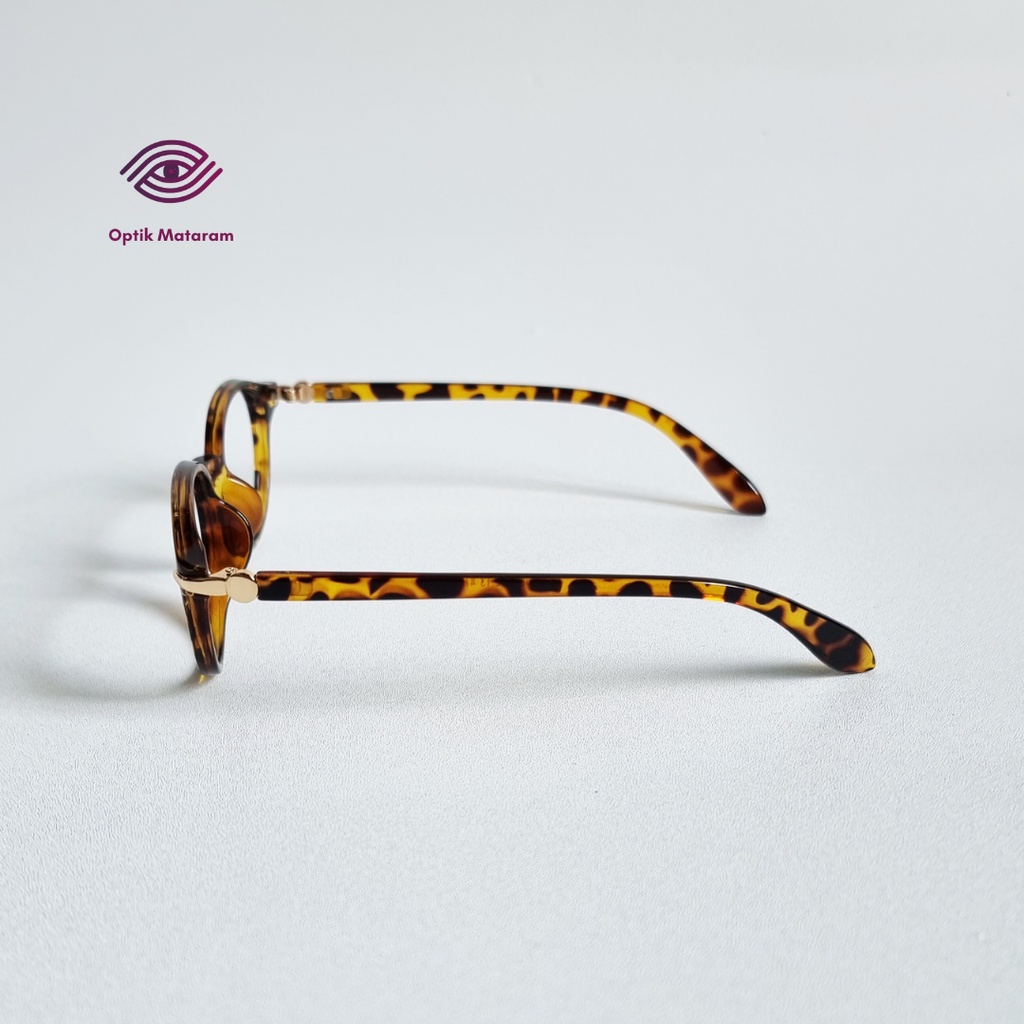 (Optik Mataram) Frame Kacamata Fashion dan Optik - AT 2139 (Leonita Series) - Lensa  Minus/Silinder/