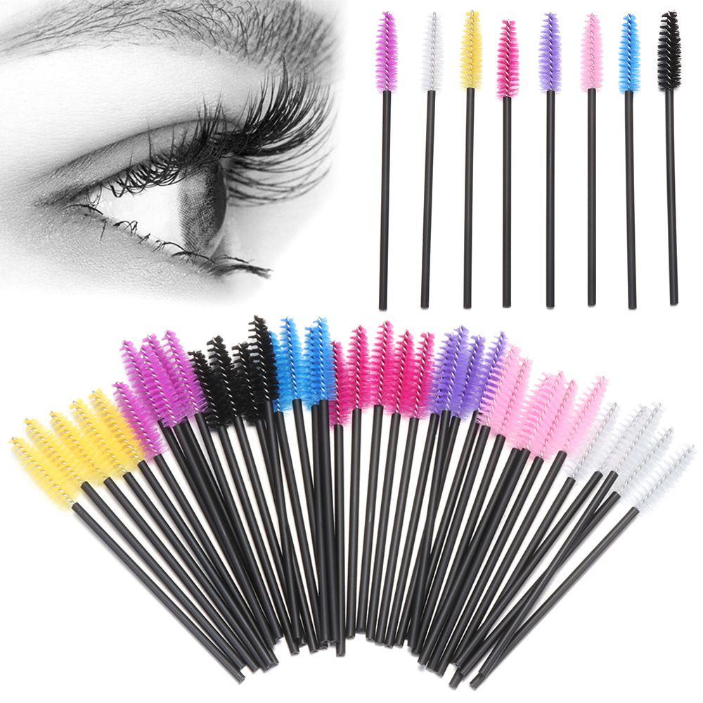 Solighter 50Pcs Disposable Eyelash Brush Kesehatan Maskara Spiral Wands Lash Grafting Lash Extension Sisir