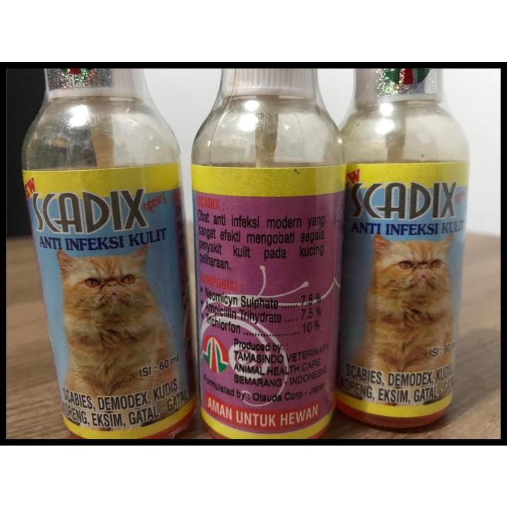 Jual Obat Semprot Infeksi Kulit Kucing SCADIX Jamur Gatal Demodex