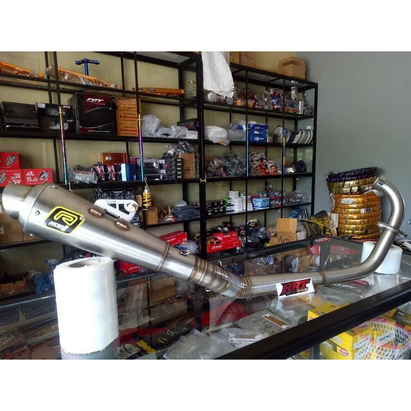 Knalpot ROB1 Satria F 155 / FU porting || Ex samping &amp; tengah