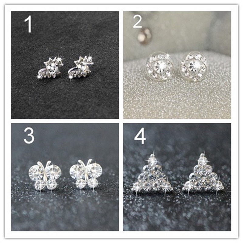 Fashion Crystal Heart Stud Earrings for Women Jewelry Star Earings Jewelry Accessories Gifts