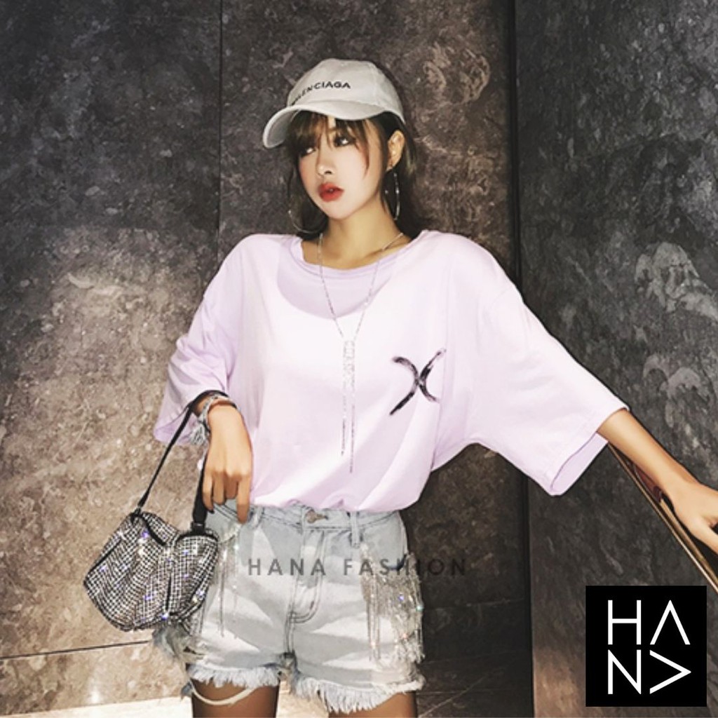 HanaFashion JKT - Alexa Oversized T-Shirt - Kaos Longgar Gaya Korea Wanita - TS008