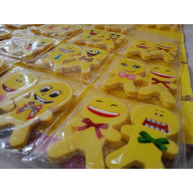 MURAH !!! PENGHAPUS EMOJI KARAKTER SATU PASANG / VARIETY ERASER EMOTICON