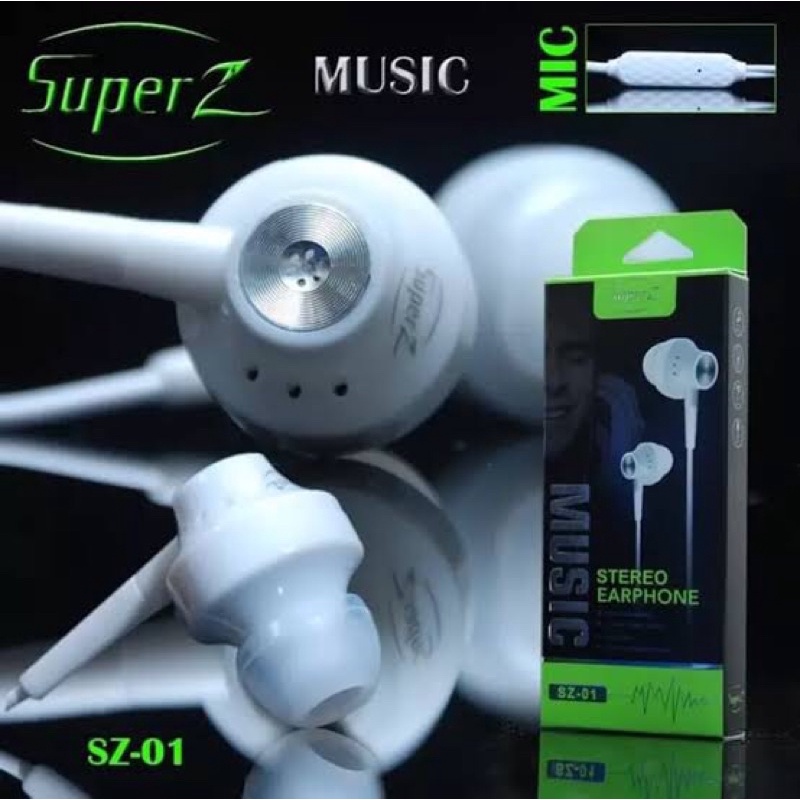 HEADSET SUPER Z SZ01 POWER BASS STEREO EARPHONE MUSIC SUPER BASS