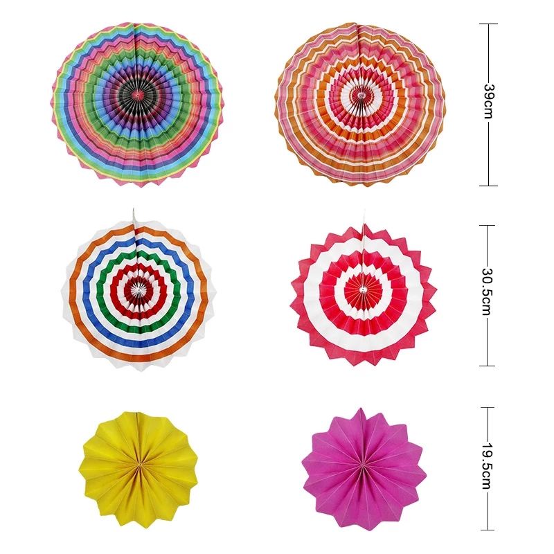 Termurah!! Paper Fan Warna (1set isi 6) paperfan