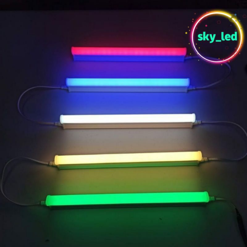 lampu tl neon t5 led 6w 30cm tube warna warni /super murah