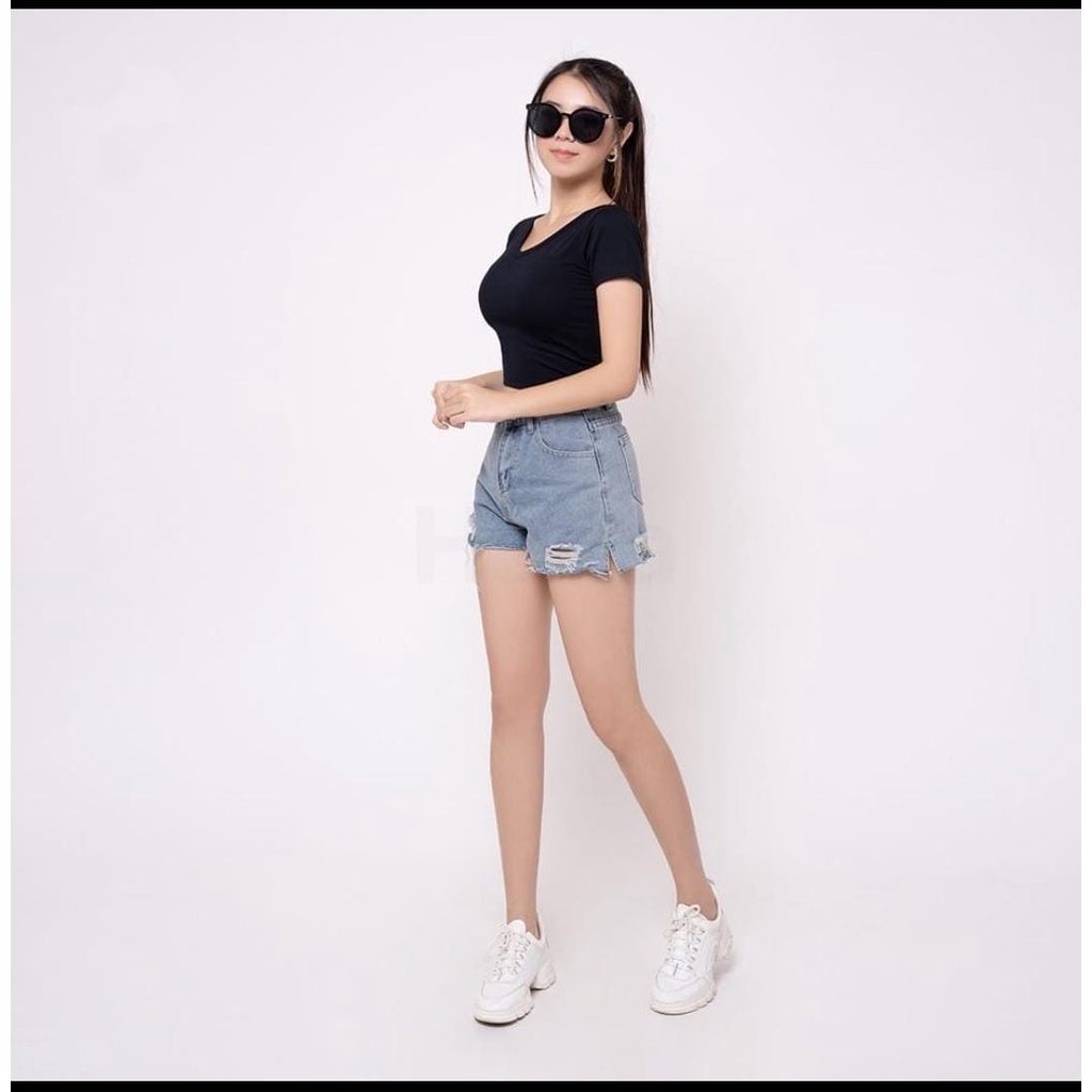 BEFAST - ZEC OOTD Wanita Tshirt JEINY / Keisha LYCRA Crop Tee / Pakaian Tshirt Crop / Atasan Kaos Crop Top / Atasan Lengan Pendek / Kaos Polos Kekiniana Remaja / Terlaris / Trendy / OOTD Ala Wanota Koream Style