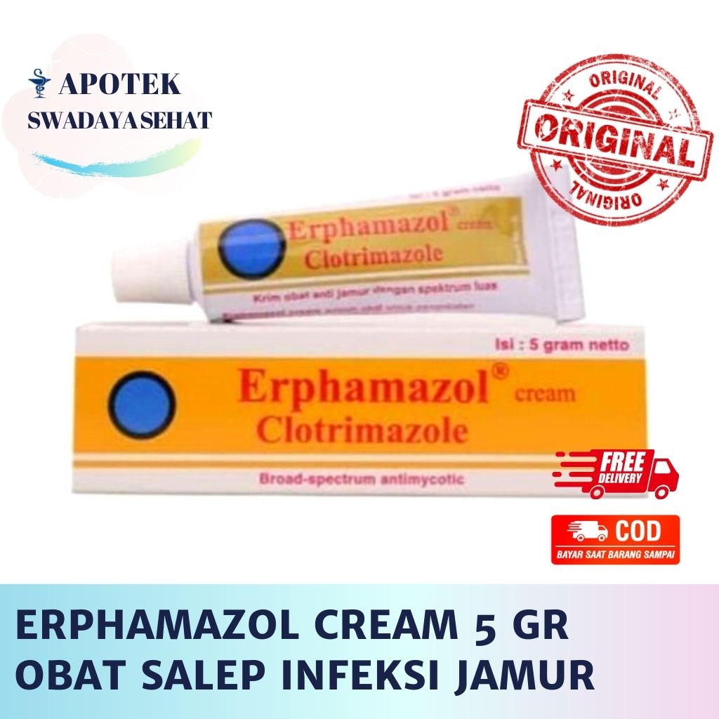 ERPHAMAZOL Cream 5 GR - CLOTRIMAZOLE - Obat Salep Gatal Infeksi Jamur Kulit