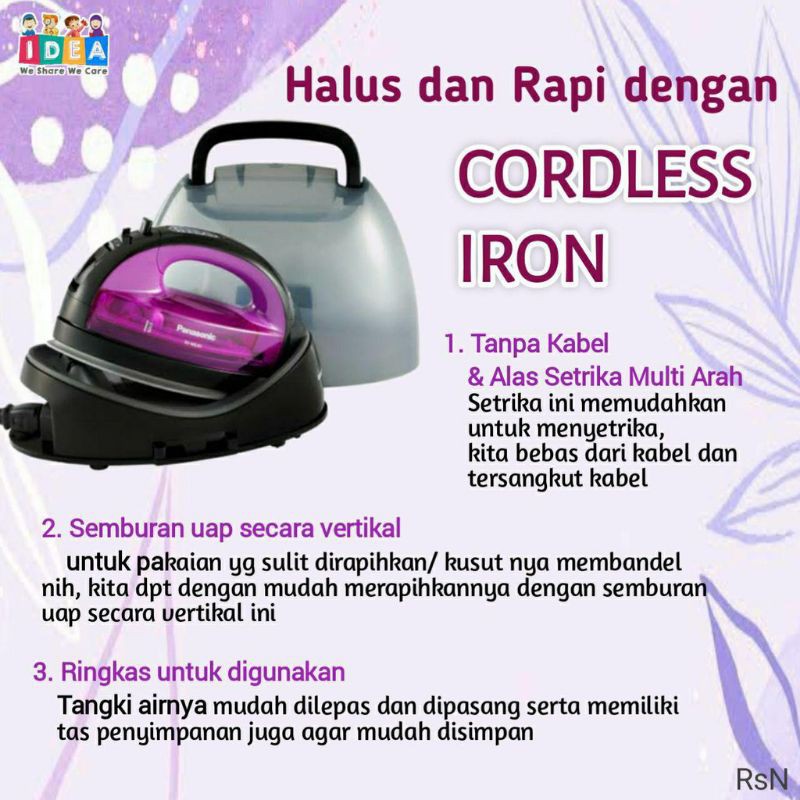 PANASONIC CORDLESS IRON SETRIKA UAP NI-WL41VSR