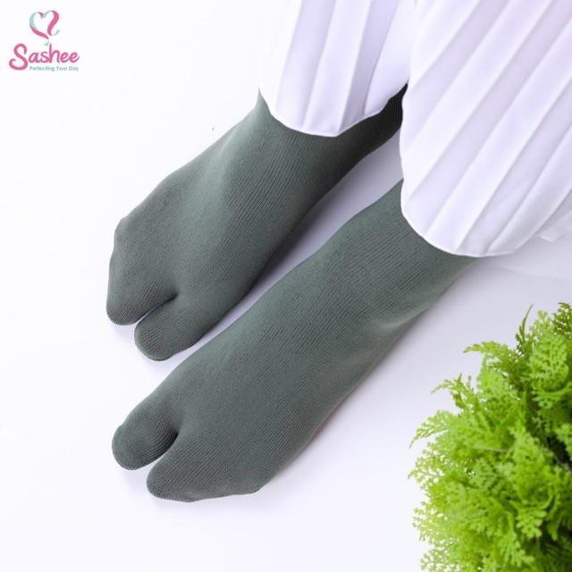 Kaos Kaki Jempol Muslimah Polos Sashee Kaoskaki Nylon Spandex Panjang 32cm