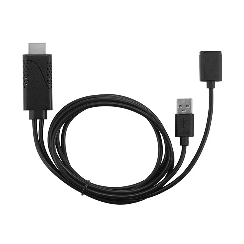 (Ele) 2 In 1 Kabel Adapter Usb Female Ke Hdmi Male Hdtv Untuk Ios 8.0 &amp; Android