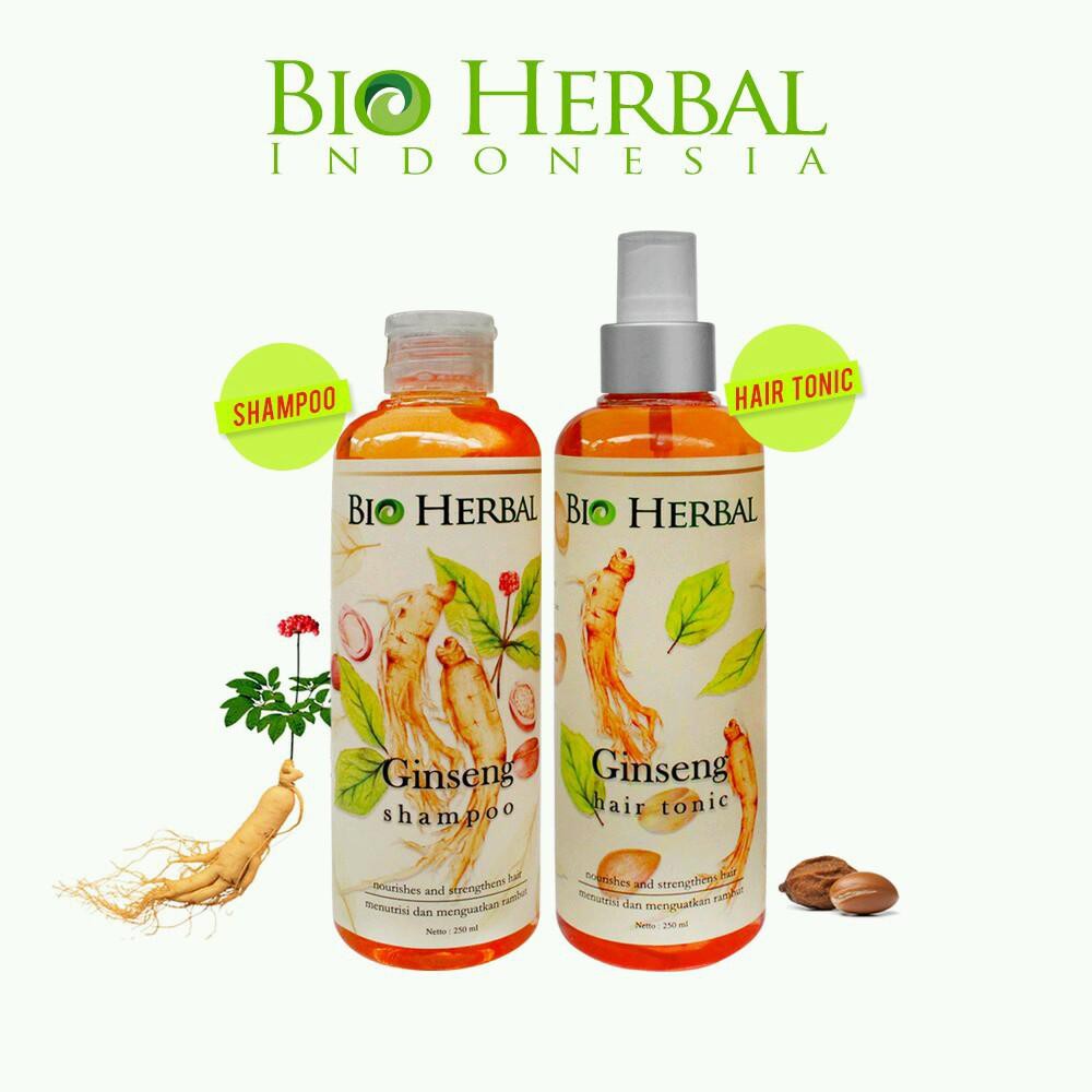 Paket Bio Herbal Ginseng Shampoo &amp; Hair Tonic BPOM