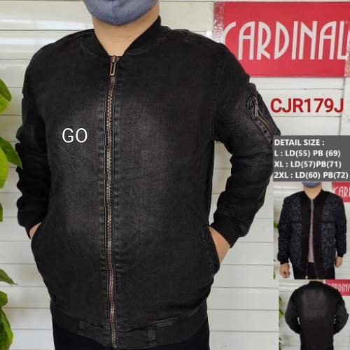 BB JA JDA CARDINAL JAKET JEANS Cowok Jaket Cowok Denim Bagus Jaket Pria