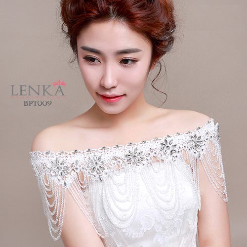 [STOK TERBATAS] BRIDAL BOLERO CRYSTAL MUTIARA WEDDING PESTA WANITA BPT009