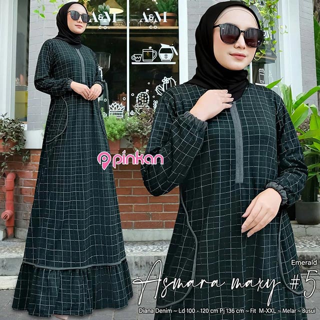 Gamis Wanita Calvin Jeans Diana Busui Tebal Melar Nyaman di Pakai Fane Levila Gamis Muslim Kekinian-ASMARA 5 BOTOL