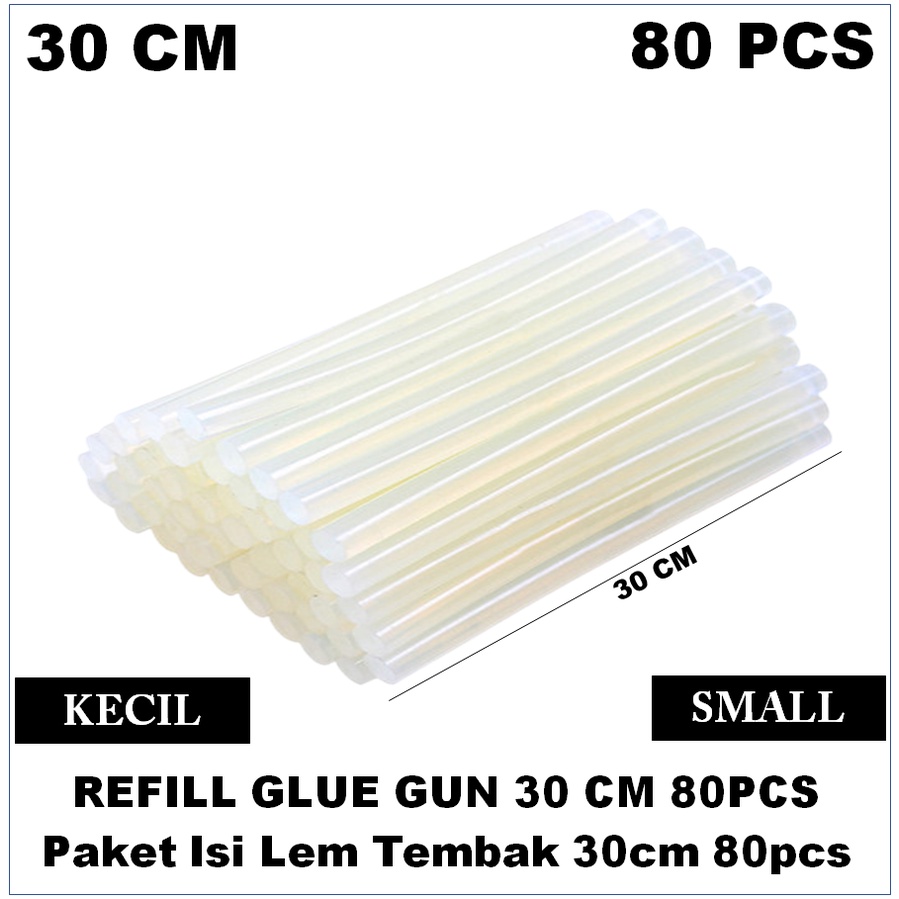 

Paket 80 pcs Isi Lem Tembak Bakar Refill Isi Glue Gun Kecil Panjang 30cm