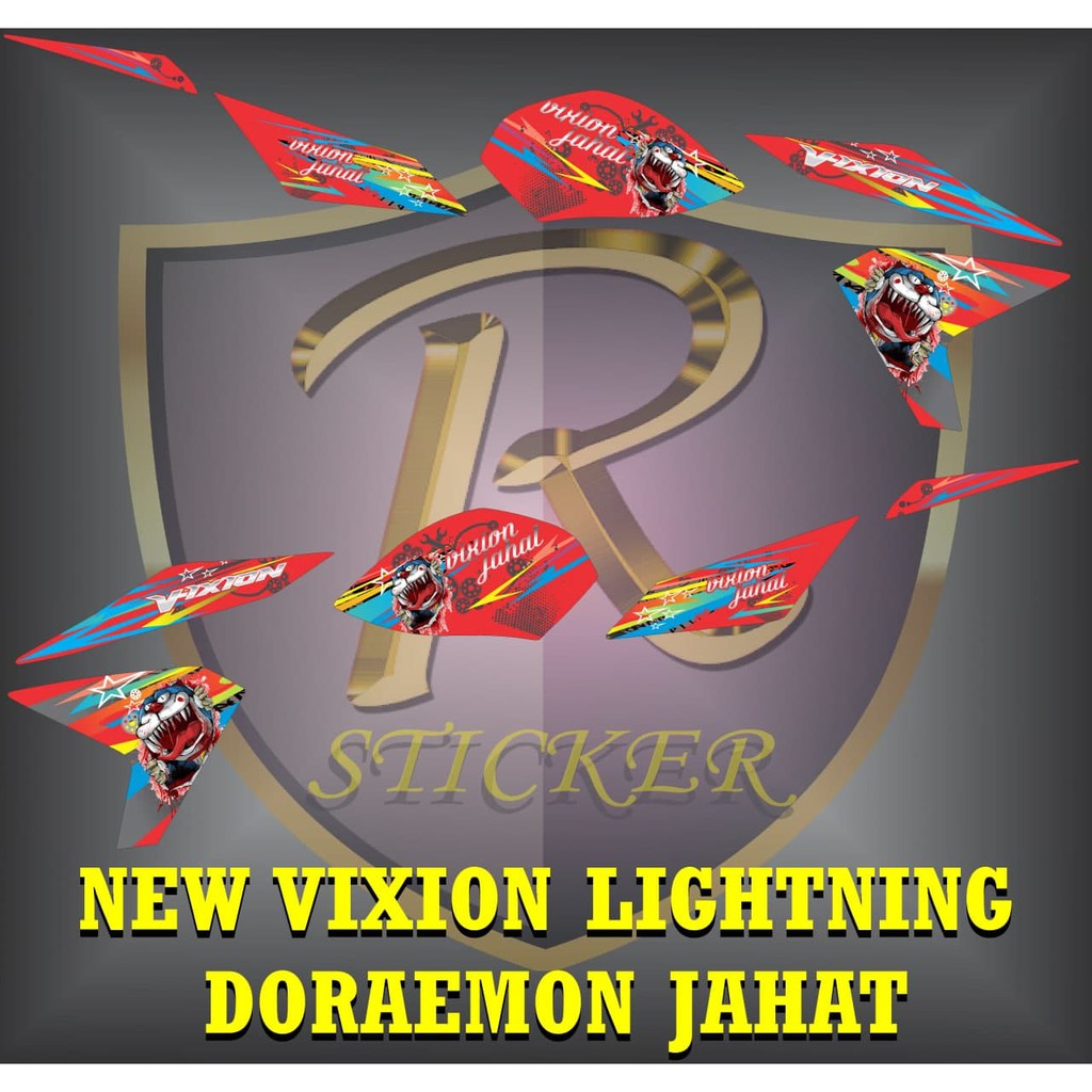 STIKER STRIPING DECAL NEW VIXION LIGHTNING DORAEMON JHAT