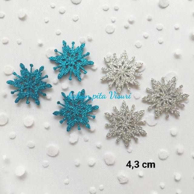 Aplikasi Snowflake Gliter Lancip per 6 biji