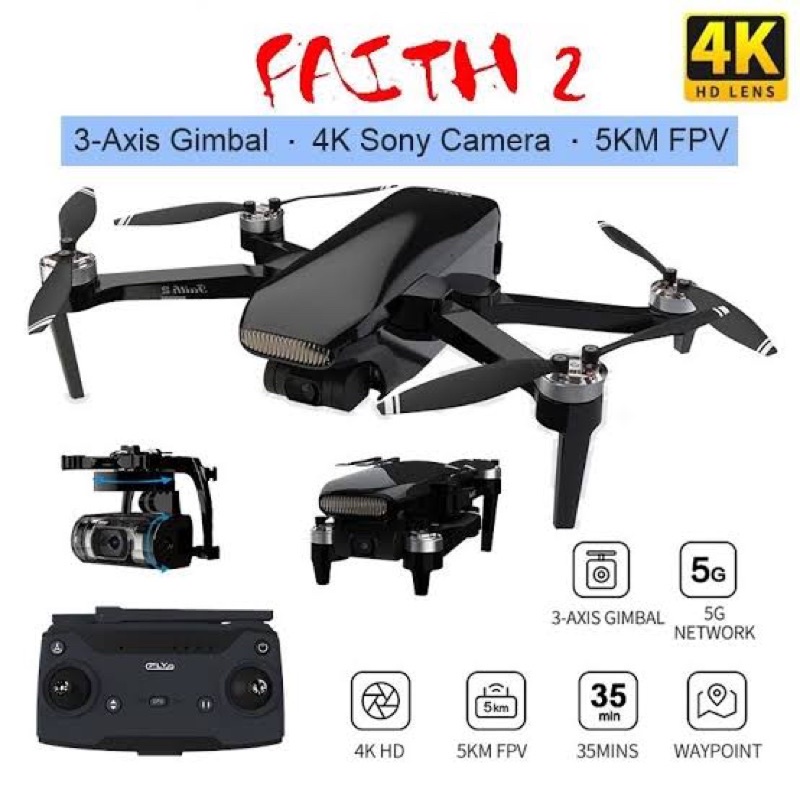 C-Fly FAITH2 Plus 5G WiFi 3KM FPV 3-Axis Gimbal 4k 30fps