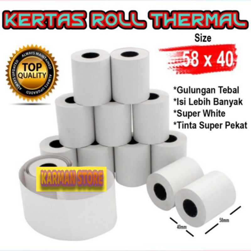 KERTAS STRUK THERMAL 58x40mm