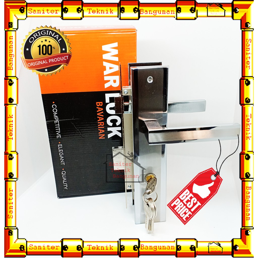 Kunci Pintu Besar Warlock CX3 Handle Gagang Pintu Silver Gold