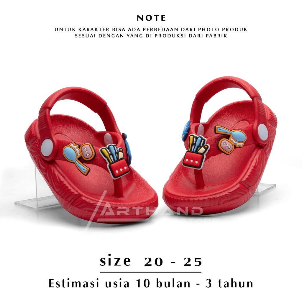 Arthand - sandal anak laki laki Jepit Model Tali belakang karakter Peralatan Mandi Lucu 10 bulan - 3 tahun