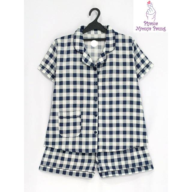 Kotak Kotak ~Piyama Hotpant Celana Pendek Katun