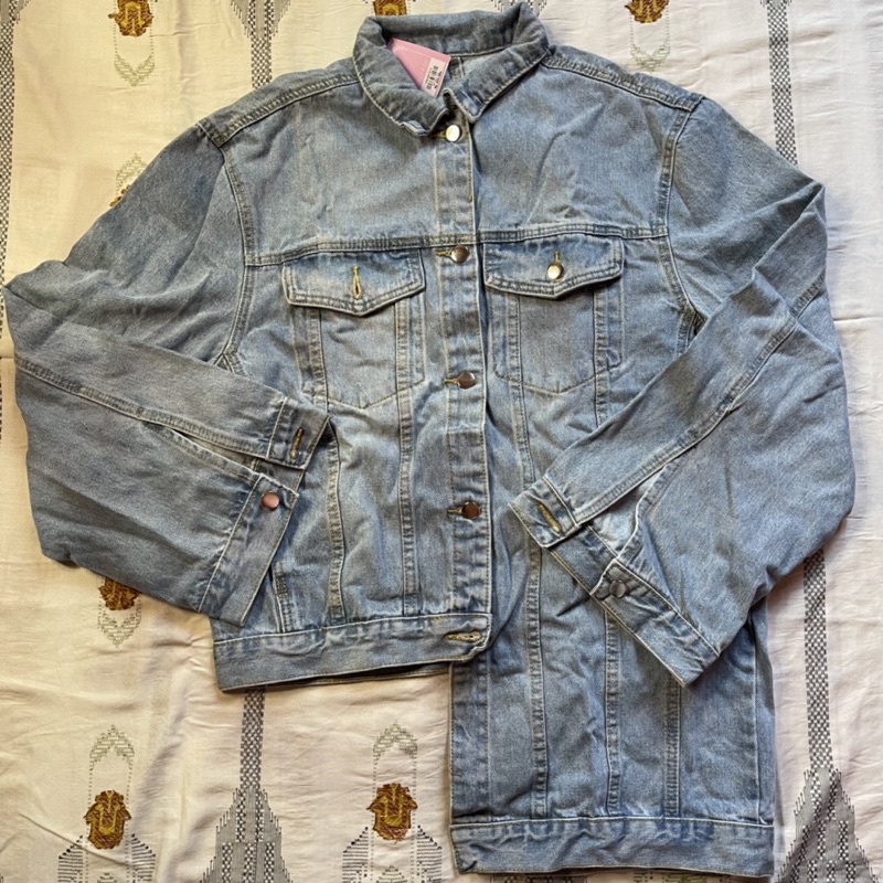 Jaket Denim Selfish Korean Style Unik Asimetris Oversize Jacket Jeans