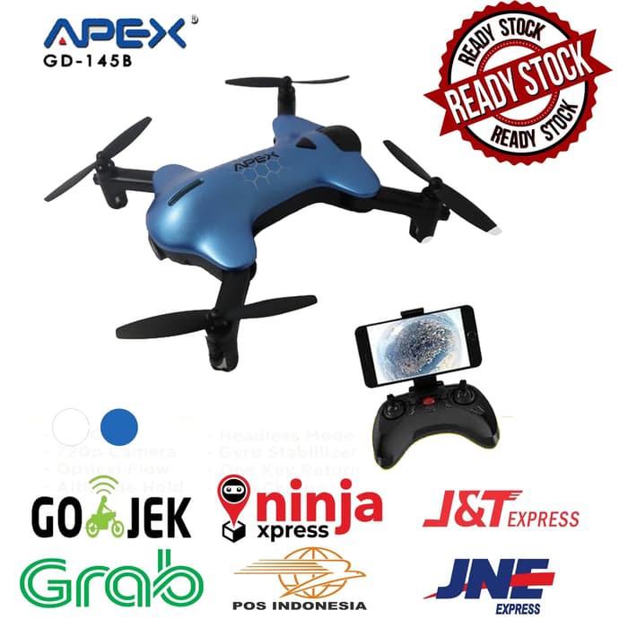 Drone Apex Blue GD-145B Foldable Fpv Wifi Camera Hd-Drone Apex Biru
