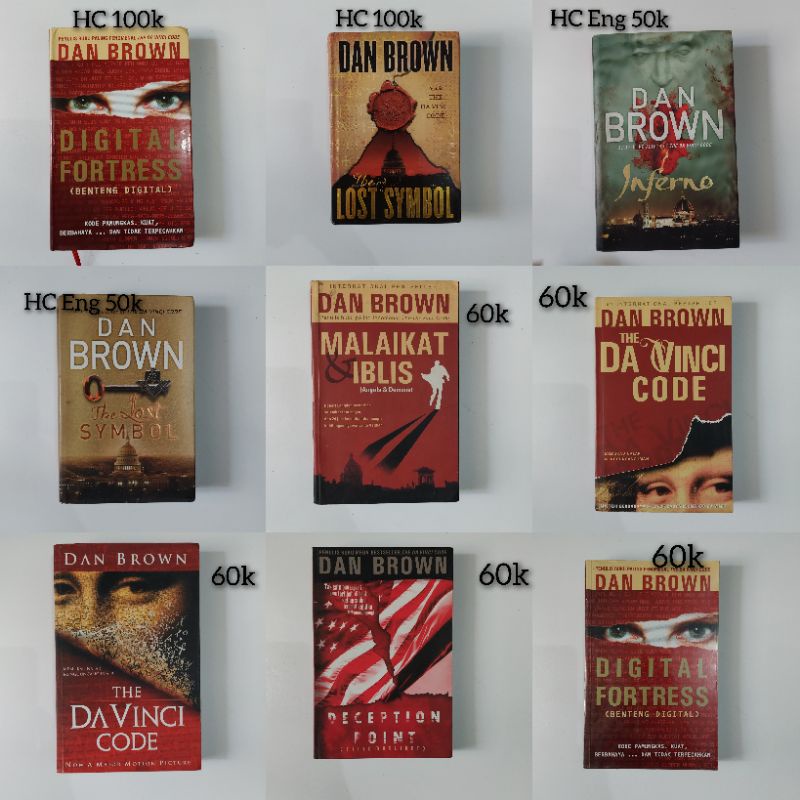Dan Brown - The Lost Symbol - Digital Fortress - Inferno - The Davinci Code - Deception Point - Mala