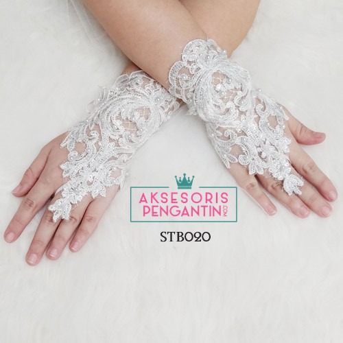 [PALING LARIS] AKSESORIS PENGANTIN WEDDING GLOVES SARUNG TANGAN PUTIH STB020