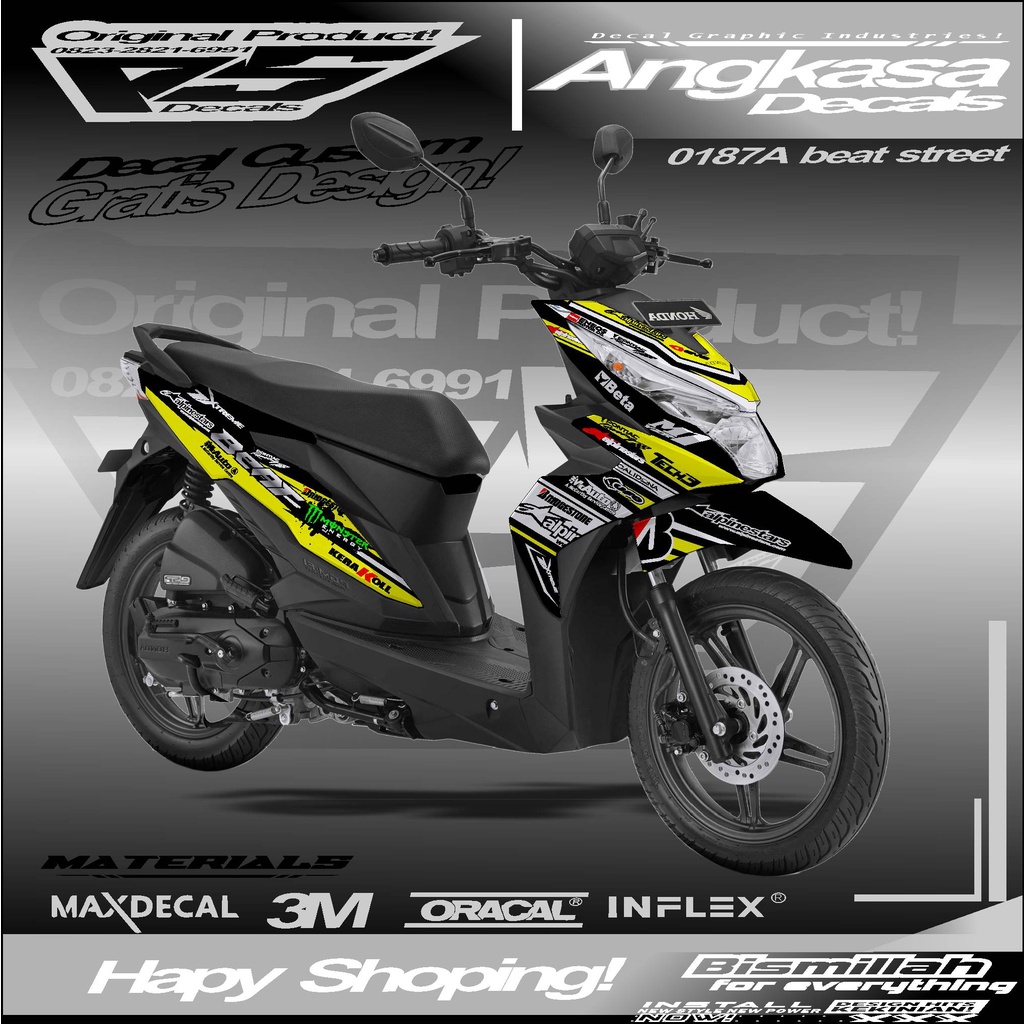 0187A DECALS STIKER FULLBODY CUSTOM MOTOR BEAT STREET 2019