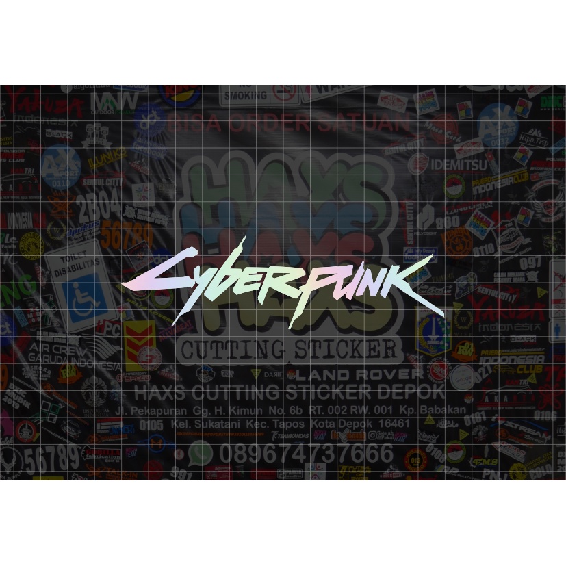 Cutting Sticker cyberpunk Ukuran 12 Cm Untuk Motor Mobil