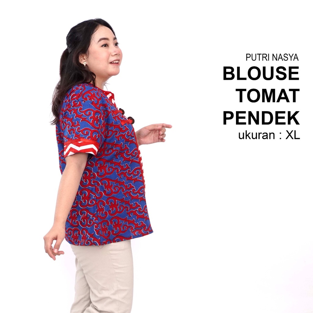 Blouse Batik Big Size Wanita Atasan Batik Jumbo Wanita Lengkap S-M-L-XL-2L-3L-4L-5L-6L-7L Model Blus Jumbo Seragam Batik / Atasan Batik Bigsize Wanita Formal Kantor LD 140