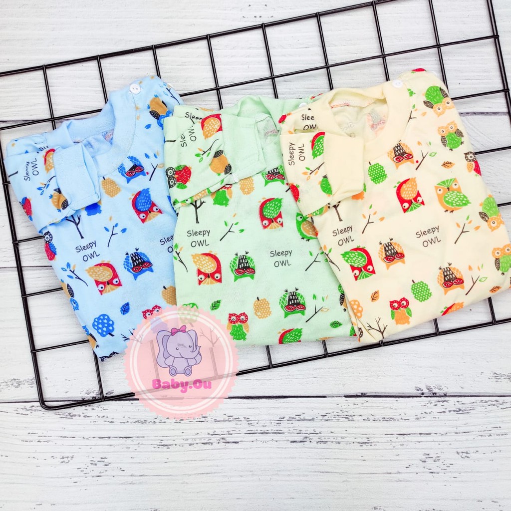 Setelan Bayi Panjang Motif OWL / Setelan Piyama Bayi / Baju Bayi Panjang Merk Nadila / Baby.ou