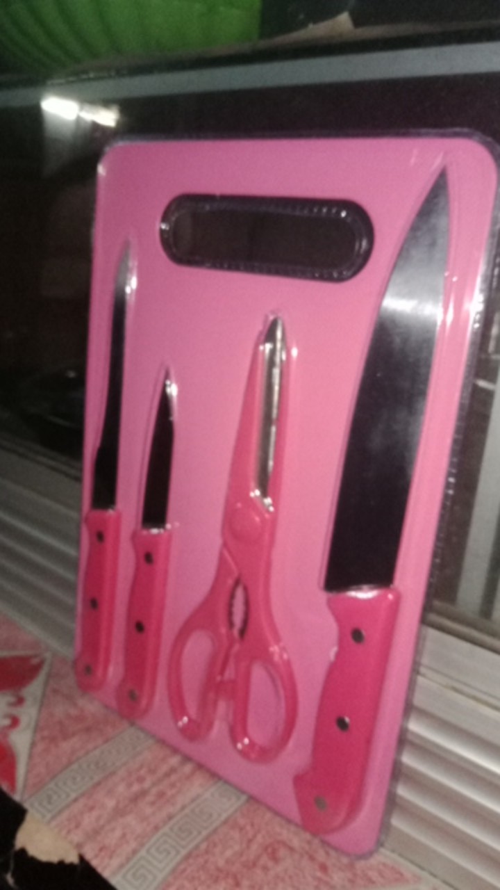 Pisau Set 5in1 Talenan Gunting Peralatan Dapur Pisau Dapur Set Talenanset Gunting Dapur Banjarmasin