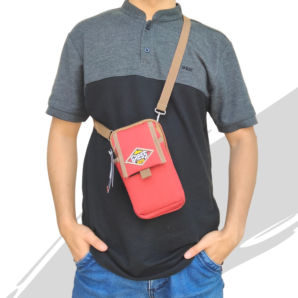Tas Hp Pria Pinggang Slempang Tas Selempang Sling Bag Waterproof Mini Original Distro