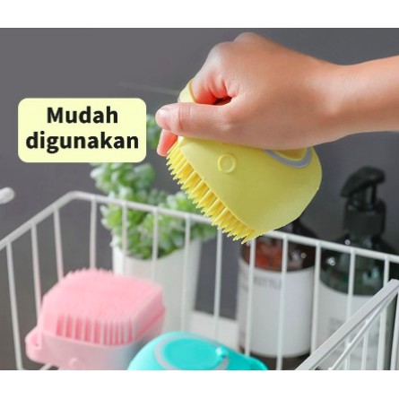 Dispenser Brush Silicone Sikat Penggosok Badan 2 in 1 Sikat Silikon Mandi