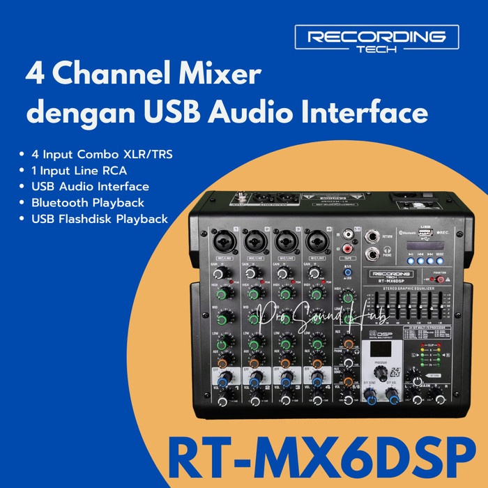 RECORDING TECH RT-MX6 DSP RECORDINGTECH MIXER 4 CHANNEL SOUNDCARD