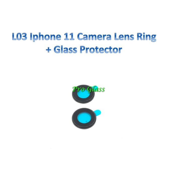 L03 Iphone 11/11 PRO/11 PRO MAX Camera Lens Glass Protector + Aluminium Frame Ring