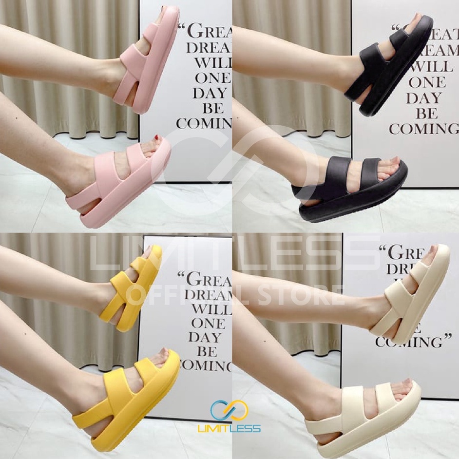 Zerolimit - Sandal Wedges Wanita Casual Sendal Lalisa Cewek Terbaru Sandal Wanita Tali Belakang Hits