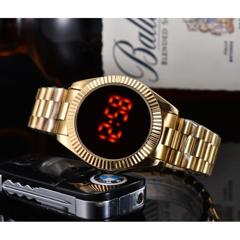 ✅Grosir Jam Senen -  Jam Tangan Digital LED Bulat / Jam Tangan Pria Wanita Unisex LED Premium Tali Rantai